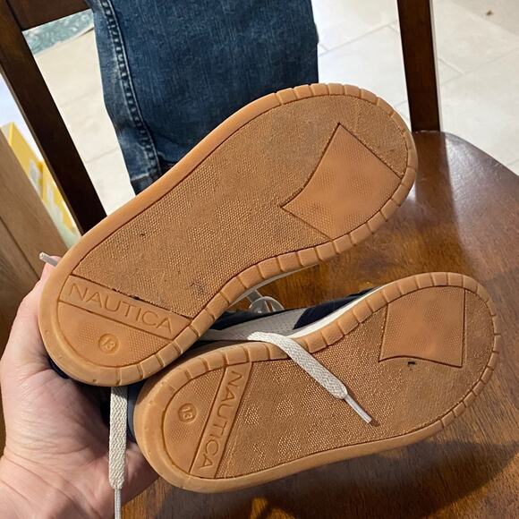 Nautica Blue and White High-Top Sneakers 13 - Picture 5 of 6